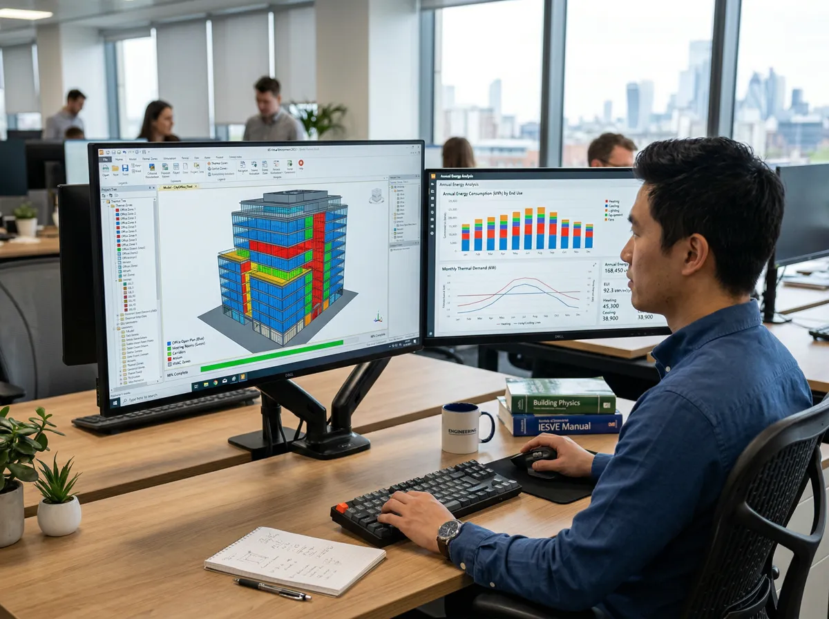 IESVE building thermal zone model on screen